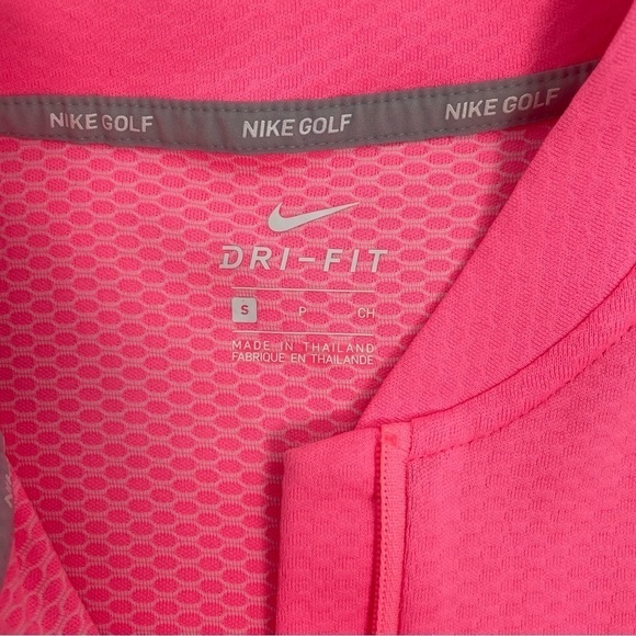 Nike Women’s Golf Polo Sleeveless Pink 1/4 Zip Dryfit Tennis Golf Polo Small - Picture 11 of 12